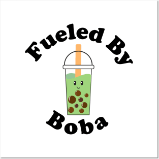 Fueled By Boba Cute Matcha Boba Milk Tea Posters and Art